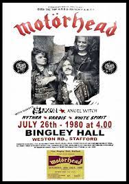 Motorhead Concert Poster Bingley Hall Stafford 1980 New Repro Concert Posters Music Concert Posters Rock Band Posters