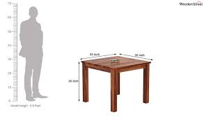 3 feet of distance from table to wall on all sides. Buy Janet 4 Seater Dining Table Set Honey Finish Online In India Wooden Street