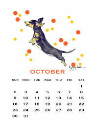 2016 October Dachshund Dog Desk Calendar Beautiful Stand Art Calendar Dachshund Wallpaper Calendar Design
