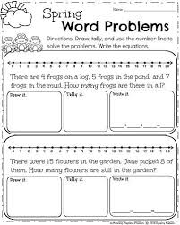This area has math daily word problems for grades 1 through 5. First Grade Math Worksheets For Spring Word Problems For April First Grade Worksheets Addition Words Word Problems