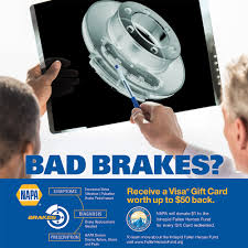 $25 visa gift card (plus $3.95 purchase fee). Bad Brakes Receive A Visa Gift Card Worth Up To 50 Back On Napa Brakes Advanced Auto Clinic In Delavan Wi Automotive Shop Repair
