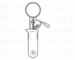Ice cream scoop clipart black and white png. Ice Cream Scoop Outline Svg Ice Cream Scoop Clipart Ice Etsy