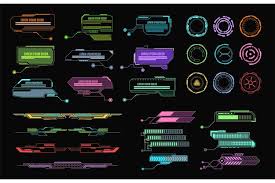 Hud Elements Futuristic Callout Bar Modern Digital Info Bo 843834 Illustrations Design Bundles In 2021 Futuristic App Interface Design