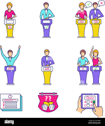 Quiz Show Color Icons Set Intellectual Game Questions Buzzer Systems Players Quiz Bowl Online Tv Studio Games Winners Losers Show Host Isol Stock Vector Image Art Alamy