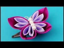 Diy Kanzashi Stoff Schmetterling Haarspange Ribbon Butterfly Hair Accessories Youtube Diy Kanzashi Butterfly Hair Accessories Diy Hair Bows