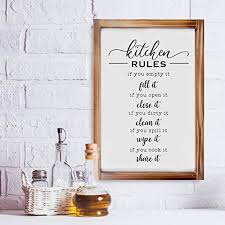 Feb 12, 2020 · take a look at this farmhouse decor to get all the inspiration you need to seamlessly blend rustic, vintage, and modern styles. Mainevent Kitchen Rules Sign Farmhouse Kitchen Decor Kitchen Wall Decor Rustic Home Decor Country Kitchen Decor With Solid Wood Frame 11 X 16 Inches Farmhouse Goals