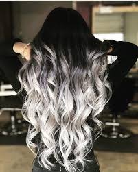 A long haircut is what makes the contrasting tones look more dramatic. Ombre Curly Hair Black To Platinum Blonde Black Blouse Long Curly Hair In 2020 Hair Color For Black Hair Ombre Hair Blonde Dyed Hair