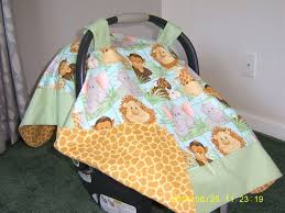 Handmade Baby Infant Car Seat Canopy Cover Jungle Safari Baby Animals Baby Car Seats Safari Baby Animals Jungle Safari Baby