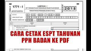 Cara Mencetak Espt Tahunan Badan Ke Format Pdf Youtube
