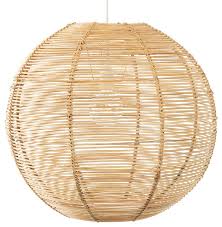 Palau Continuous Weave Wicker Ball Pendant Lamp Large Natural Tropical Pendant Lighting By Kouboo
