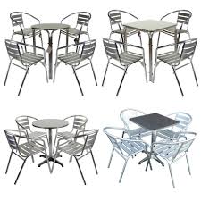 It just can fit any occasion. Marko Outdoor 5pc Aluminium Garden Furniture Bistro Stacking Table Chairs Chrome Ebay