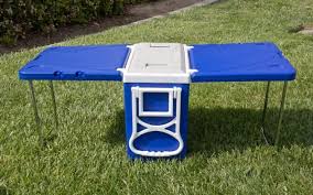 Enjoy Nature Like A Pro With The Multi Function Cooler With Built In Table And Chairs Gear Home Stuff Coolp Picnic Table Cooler Fold Out Table Cool Tables