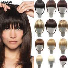 I have clip in bangs and it's side patches and my mom is already in love with it topper. Mumup Women Fake Synthetic Hair Bangs Extensions False Fringe Clip On Fringe Hair Clips Hair Accessories Hair Extensions Synthetic Bangs Aliexpress