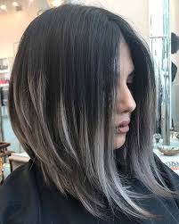 Black And Grey Ombre Hair Bob Splendid Angled Bob Hairstyles With Silver Grey Highlights To Show Off In 2019 Trendy Hairstyles Thick Hair Styles Angled Bob Hairstyles Hair Styles