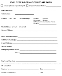 The generic application for job employment is also available in an editable digital format. Free 9 Sample Employee Update Forms In Ms Word Pdf