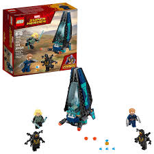 One blonde female, red headed female, black haired female, and one blond male. Lego Marvel Super Heroes Avengers Infinity War Outrider Dropship Attack 76101 Toy Building Kit 124 Piece Walmart Canada