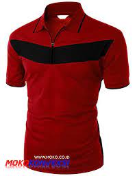 Baju olah raga berkerah merah kombinasi kuning : Polo Shirt Kaos Kerah Kaos Seragam Murah Berkualitas Moko Co Id