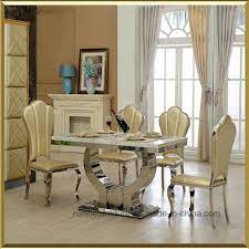 Hot Item Modern Table Stainless Steel And Faux Leather King Throne Dining Chair Modern Dining Table Glass Dining Table Decor Dining Chairs