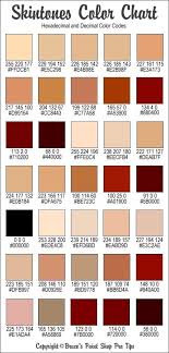 Rgb And Hex Codes For Different Skin And Hair Tones Skin