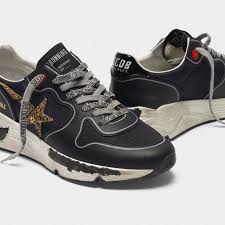 Running Sole Black Running Sole Sneakers With Glittery Gold Star Golden Goose Deluxe Brand Womens Sneakers Sole Sneakers Sneakers