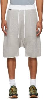 Shorts with cable design pattern by bronislava. Grey Knit Shorts By Byborre On Sale