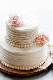 How To Make A Homemade Diy 2 Tier Wedding Cake With Full Recipe And Video Decorating Tutorial On Sallysb Homemade Wedding Cake Wedding Cake Recipe Cake Recipes