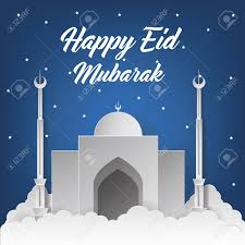 Wishing you a happy ramadan mubarak! Happy Eid Mubarak Background With Mosque Illustration Happy Royalty Free Cliparts Vectors And Stock Illustration Image 136720031