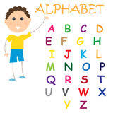 Alphabet Chart Kids Study Colorful White Stock Vector