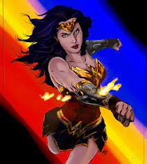 Галь гадот, крис пайн, конни нильсен и др. Wonder Woman By Ivan Reis Blue Hair 2 By Tenshimsm On Deviantart