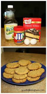 Baking Cookies Made Easy And Kid Friendly Peanut Butter Cake Mix Cookies Desserts Cake Mix Cookies