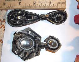 B&W Vtg Bradley Levin Asymmetrical Modernist Statement Earrings Art Runway  Mogul