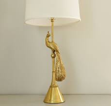 Pin By Emily Aqualime On Peacocks Brass Lamp Hollywood Regency Decor Brass Table Lamps