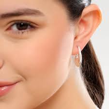 Sara Silver Plated Shiny Plain Stud Earrings