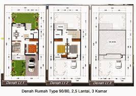Atau anda bisa juga menerapkan denah rumah 1 lantai 3 kamar, sehingga akan menhemat budget. Desain Rumah Kontrakan 4x8 Cek Bahan Bangunan
