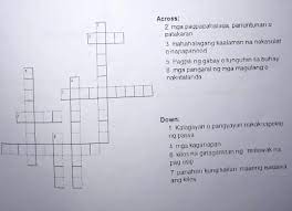 Gawain 5 Crossword Puzzle Sagutan Sa Kahon Na May Bilang Ang Tinutukoy Ng Bawat Paglalarawan Thank You Brainly Ph