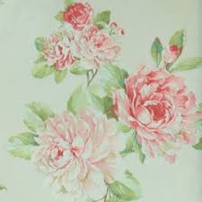 Maybe you would like to learn more about one of these? Very Big Rose Pattern Traditional Looks In Pink White Lemon Green Blue Mixed Color Combination With Texture Leaf And Rose Buds In Hanging Long Stems On Horizontal Texture Lines Wallpaper