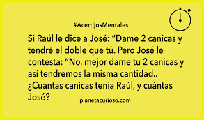 Resultado de imagen para juegos mentales. 9 Acertijos Mentales De Logica Con Respuesta Planeta Curioso