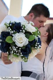 Red with blue petals woven silk tie £55. Navy Blue And Ivory Silk Rose Nosegay Bridal Wedding Bouquet Wedding Bridal Bouquets Flower Bouquet Wedding Wedding Bouquets