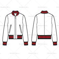Fashion Flat Vector Template Unisex Sketch Of A Classic Bomber With Striped 1x1 Ribbing At Collar Fashion Design Template Fashion Flats Fashion Design Drawing