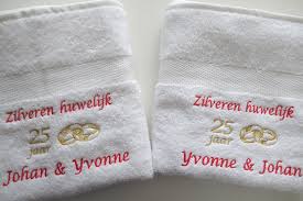 Zilveren Huwelijk Cadeau 25 Jaar Getrouwd Huwelijkscadeau Borduur Kado