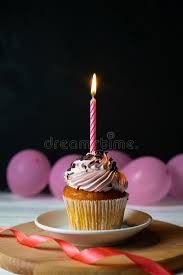 Birthday Cake With Balloons And Candles Happy Brithday Cupcake With A Candle On A Black Background With Pink Balloons Affiliate Cupcake Candle Hap Candles Happy Birthday Cakes Black Candles