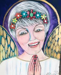 Many decades ago, my Aunt Edwina Demers' picture was painted in the form of  an angel