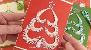 Ce modèle sur papier cartonné assez de point et faire une une carte de souhait aimable pour ceux que vous aimez ! Carte Sapin De Noel Brode En Fils Tendus Tutoriel Diy Cartes De Noel Brodees Broderie En Papier Broderie Sur Carte