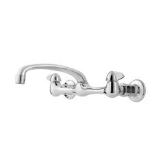 The hose is a stretchable metal while the handshower and showerhead are both plastic. Wall Mount Kitchen Faucets At Faucet Depot