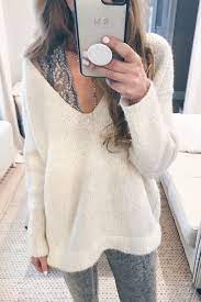 Cute Bralettes To Add To Your Winter Wardrobe Under An Oversized White Free People Sweater Lace Bralette Outfit Fashion Cute Bralettes