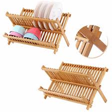 47cm Folding Bamboo Dish Rack Drying Rack Holder Wooden Flatware Dish Rack Utensil Drainer Plate Storage Holder Plate Wood Color Racks Holders Aliexpress The upper slots contain 14 slots that hold full size. 47cm folding bamboo dish rack drying