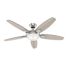 Authentic manufacturer approved replacement part is designed for hunter ceiling fans. Hunter 59476 Brushed Nickel Contempo 54 5 Blade Led Ceiling Fan With Remote Control Lightingdirect Com