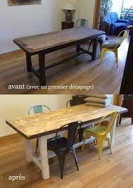 restauration d une vieille table en chene vernie laure de praha table en chene table salle a manger meuble chene