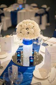 Pin By Aimie Mcanulty On Wedding Blue Wedding Centerpieces Blue Centerpieces Royal Blue Wedding