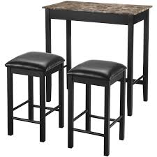 Check spelling or type a new query. Breakfast Table With Stools Tall Kitchen Set For High Pub Nook Bar Small Space Home Garden Furniture